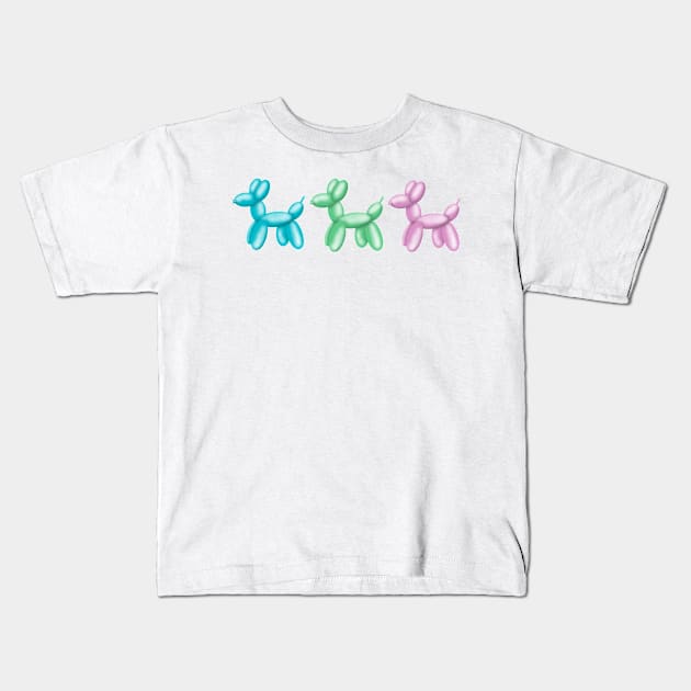 A trio of balloon dogs Kids T-Shirt by Manxcraft